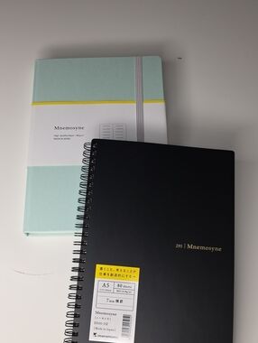 361 - Maruman Mnemosyne A5  Black Spiral Notebook And Hardback Journal In Mint